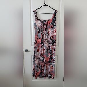 Glamour Abstract Pink And Black Dress Size 14W